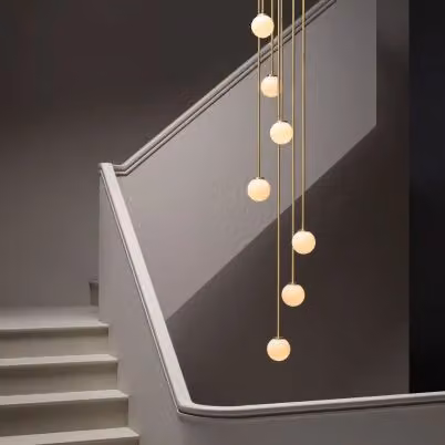 CTO Lighting Mezzo Cluster Round 5 DALI-A Suspended Pendant Light in White and Gold/Brass