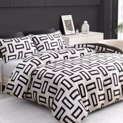 Pamposh Single Reversible Mako Satin Silk Duvet Cover and Pillowcase Set with Zip Closure, W: 135 cm, L: 200 cm