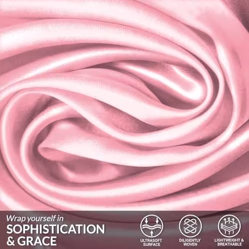 Pamposh Pink Satin Silk Pillowcases, 2 Pack, W/D/H: 50 x 75 x 0 cm – 2