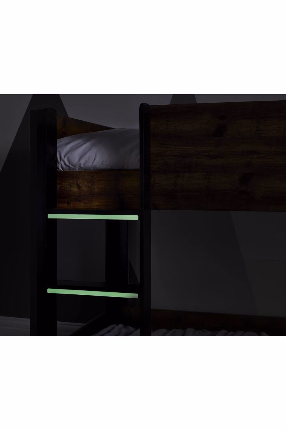 Julian Bowen Solomon Solid Wood Bunk Bed Frame with Stairs and Side Compartments in Black, Sand or Brown, W/D/H: 90 x 190 cm – 8