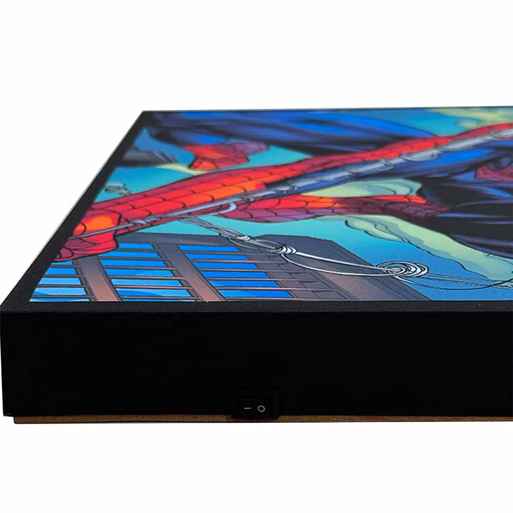 Menkind Marvel Comics Spider-Man LED Light Up Multicolour Canvas Wall Art W: 30 cm, H: 40 cm – 7