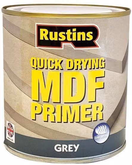 Rustins Quick Drying Water Based MDF Primer in Grey, 250 ml
