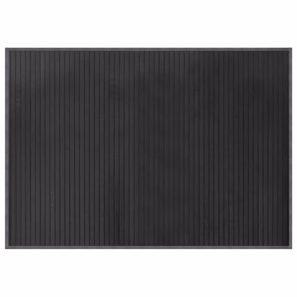Berkfield Home Rectangular Bamboo Rug in Grey, W: 100 cm, D: 70 cm – 2