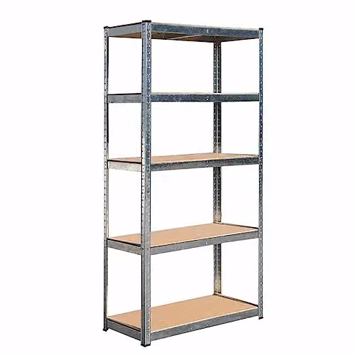 Hilka 5 Tier Boltless Shelving, Grey/Silver