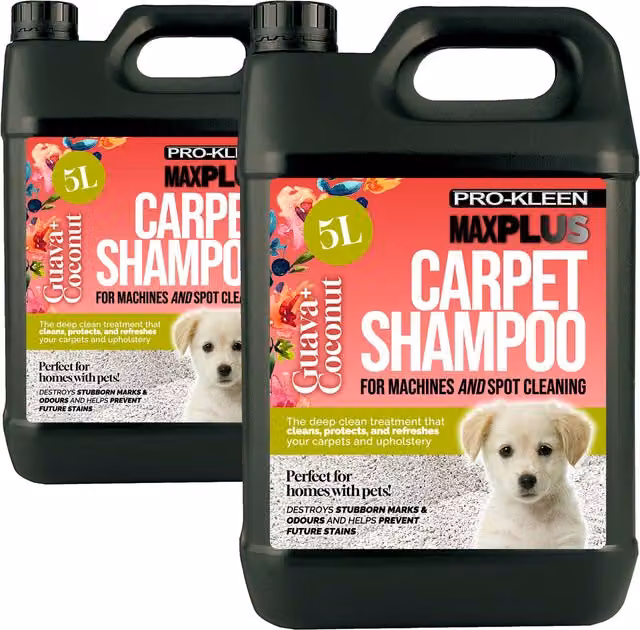 MAXPLUS Premium Carpet Shampoo for Homes with Pets, Guava Coconut, Black, 10kg