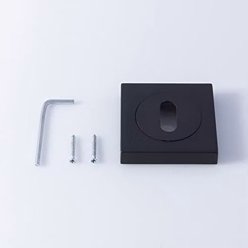 Loops Square Lock Profile Escutcheon, Matt Black, Concealed Fix, 51 x 51 mm – 3