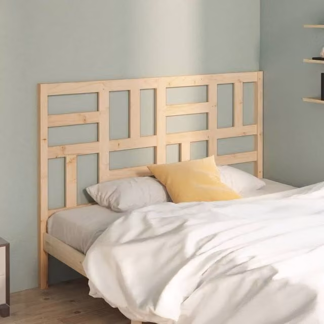 Berkfield Home Beautiful Bed Headboard in Light Oak Solid Pine Wood, W: 146 cm, D: 4 cm, H: 104 cm – 1