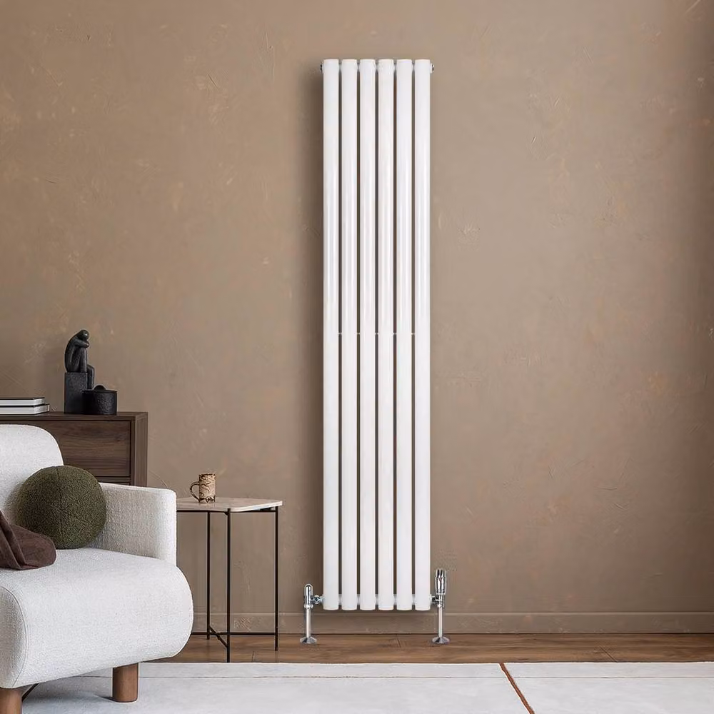 Monstershop Oval Single Column Steel Radiator, White, H: 180 cm, W: 36 cm – 2