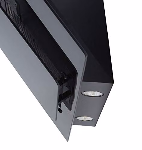 SIA AGE71BL Black Glass Angled Chimney Cooker Hood Extractor Fan with LED Mood Lighting and Carbon Filter, Width: 70 cm – 3