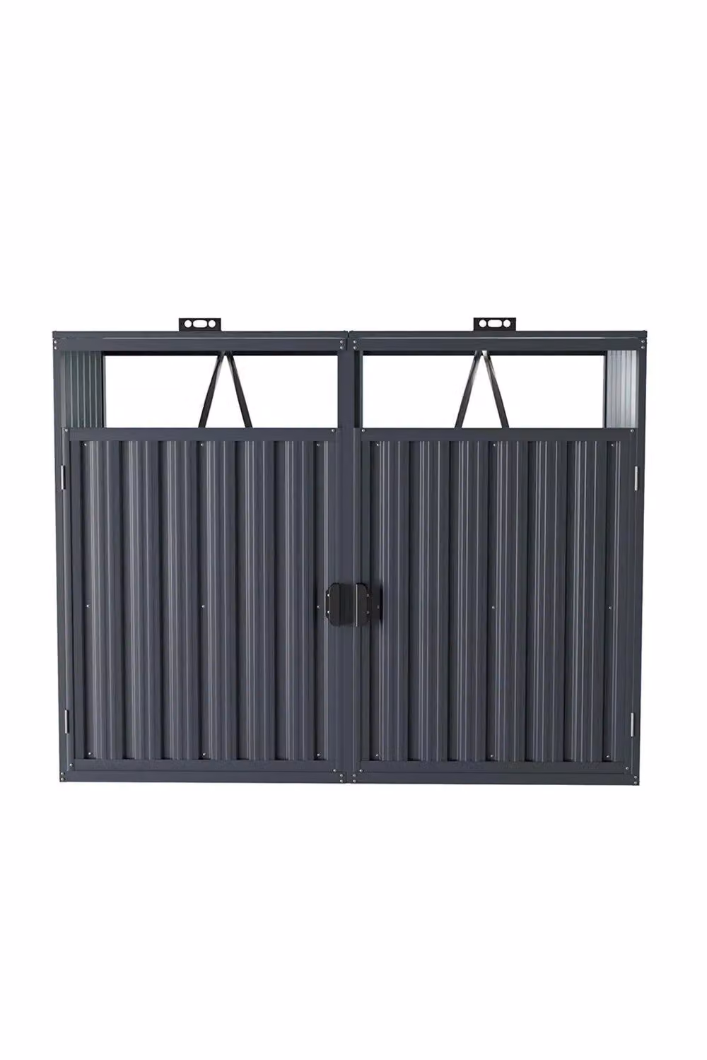 Garden Sanctuary Galvanised Steel Outdoor Bin Store in Grey, W/D/H: 160 x 80 x 122 cm – 2