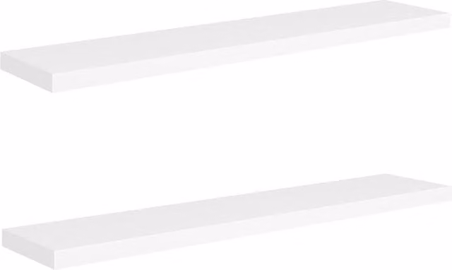 Berkfield Home White MDF Floating Wall Shelves, 2 Pack, W/D/H: 120 x 23.5 x 3.8 cm – 1
