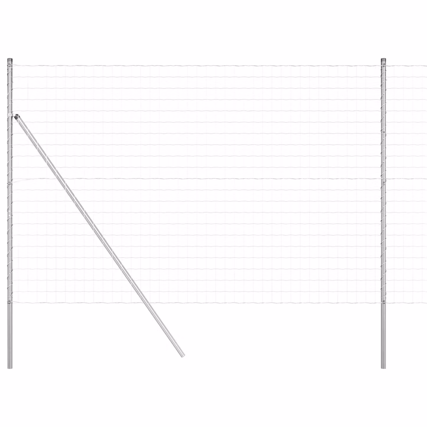 Berkfield Home Euro Fence with 7 Posts, Galvanised Steel, Silver, W: 10 m, H: 1.5 m – 2