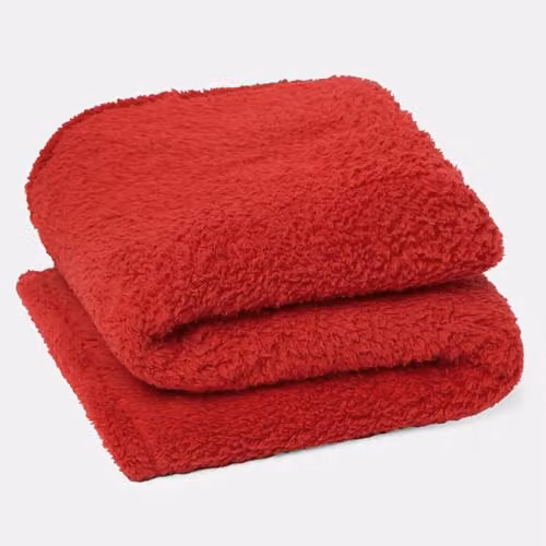 OHS Red Teddy Fleece Throw Blanket, W/D/H: 240 x 200 cm – 2
