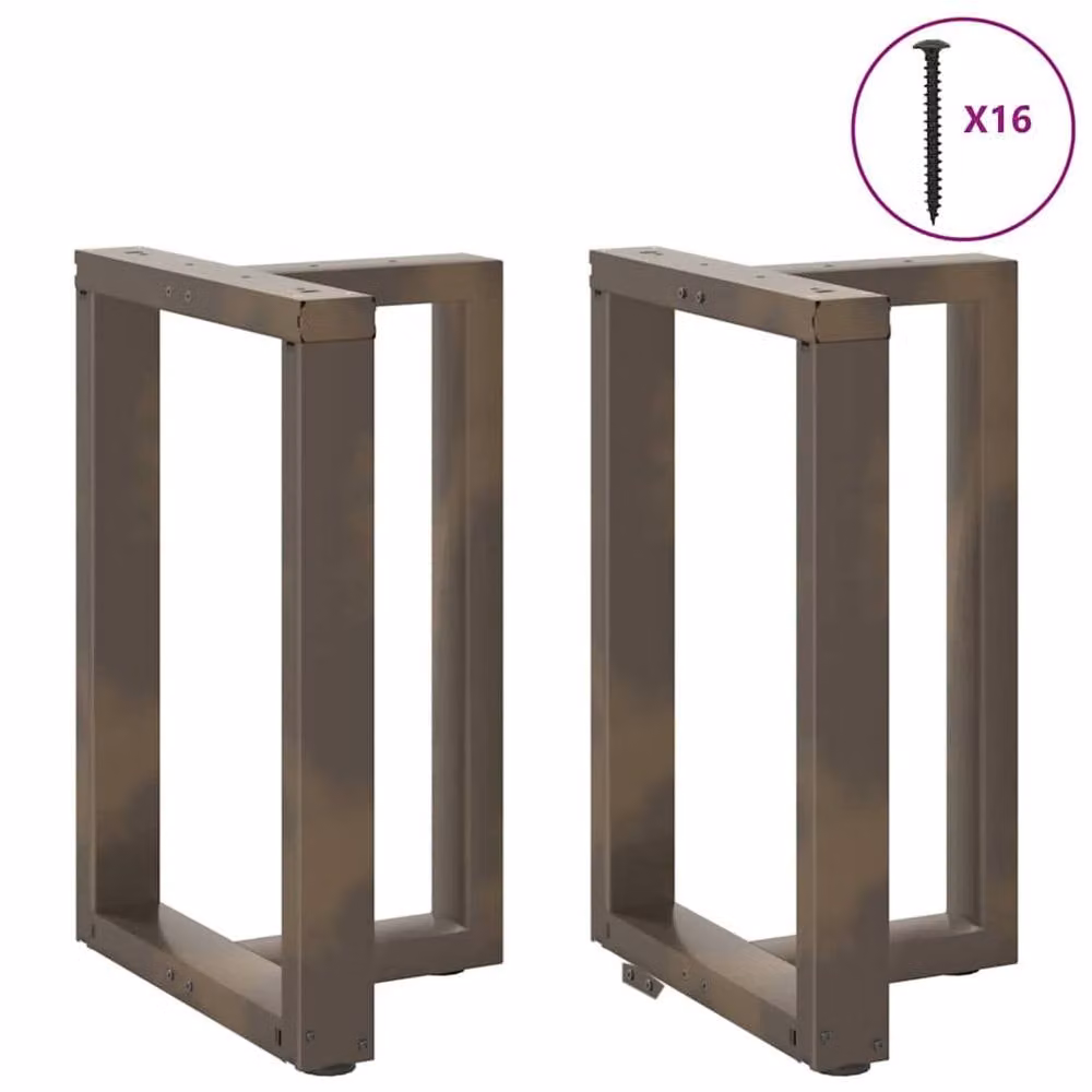 Berkfield Home T-Shaped Dining Table Legs, 2 Pieces, Dark Grey Matt Steel, W: 50 cm, D: 35 cm, H: 72-73 cm – 2