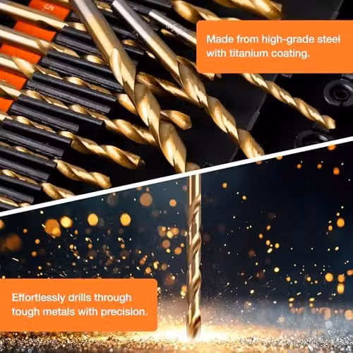 VonHaus 246pc Combination Drill Bit and Screwdriver Bit Set with HSS Titanium Twist, Masonry, Wood and Stainless Steel Bits in a Storage Case – 3