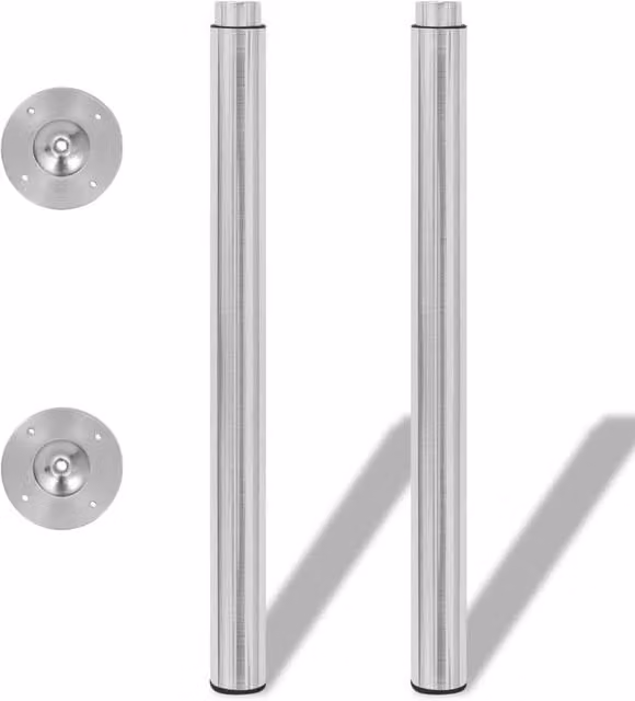 Berkfield Home Telescopic Metal Table Legs, 4 Piece Set, Silver, Height: 710 mm - 1100 mm