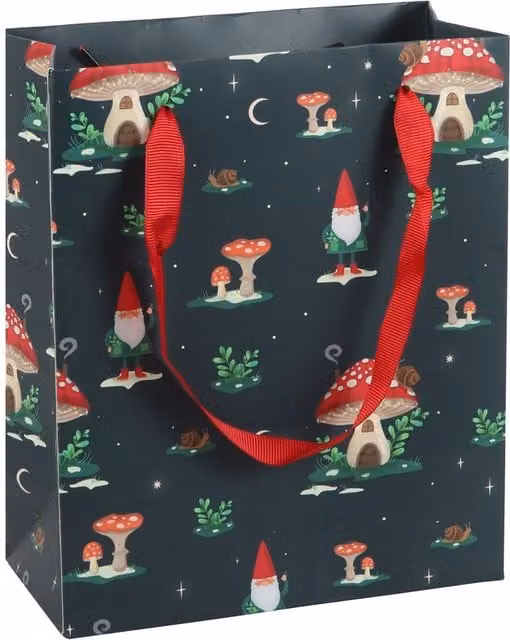 Kingsbury Gifts Gnome Sweet Gnome Print Paper Gift Bag in Multicolour