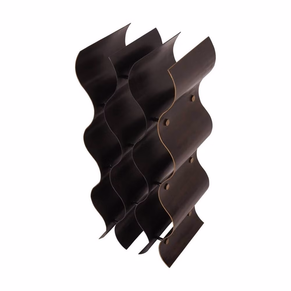 The Libra Company Stamford Vintage 9 Bottle Wine Rack in Bronze Metal, W: 24 cm, D: 19 cm, H: 52 cm – 3