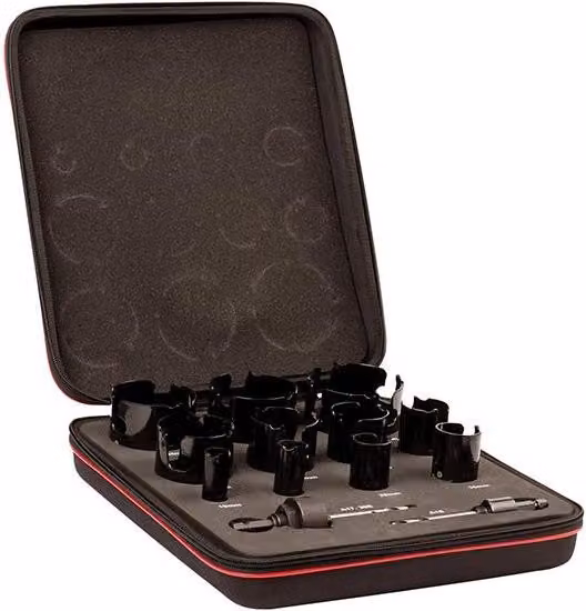 Starrett Kmp11021 Carbide Tipped Multi Purpose Hole Saw Kit, 13 Piece, Black