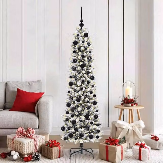 Berkfield Home Artificial Christmas Tree in Green, White and Black, Height: 180 cm – 1