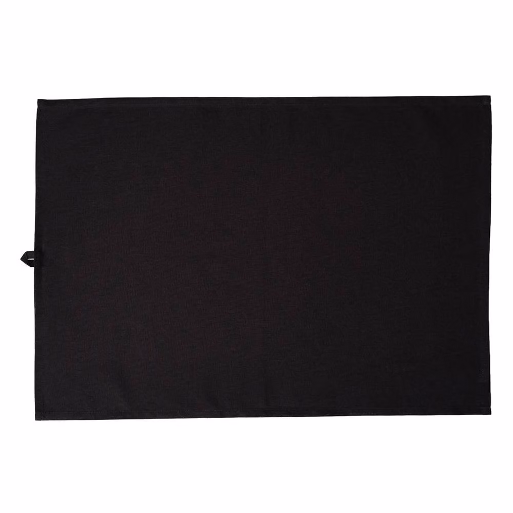 Nutshell Plain Black Cotton Tea Towel with Hanging Loop – 2
