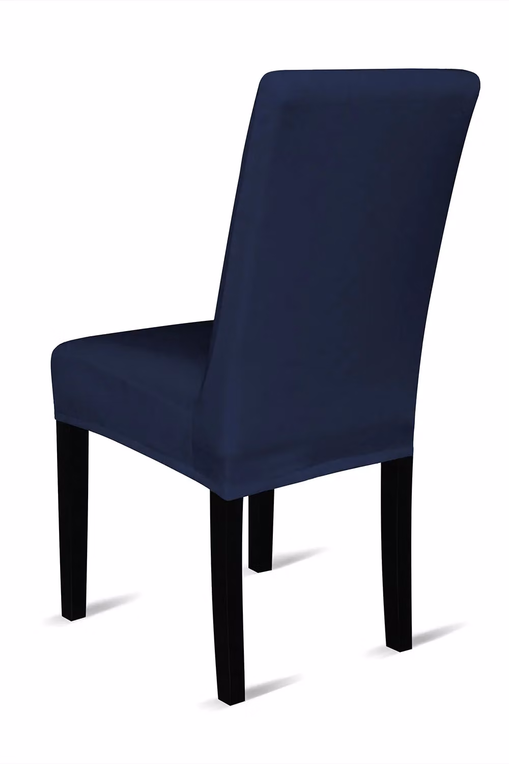 Neel Blue Velvet High-Back Dining Chair Covers, Stretchable Spandex Slipcovers in Navy Blue – 2