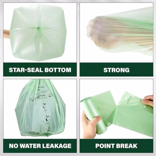ECONX Biodegradable Green Food Waste Bin Liners, 25 Litre, 50 Pack – 4