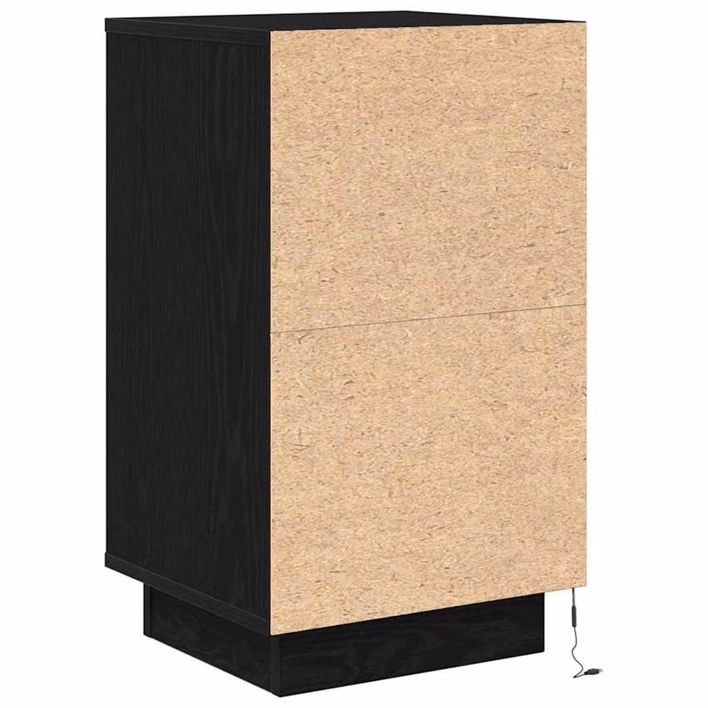 Berkfield Home Durable Bedside Cabinet with Integrated LED Lights, Black, W/D/H: 38 x 34 x 65 cm – 6