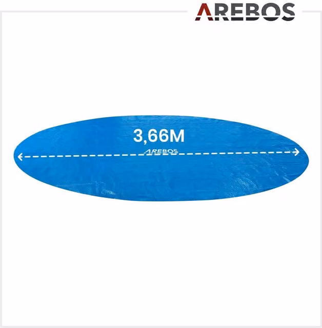 Arebos Round Blue Solar Pool Cover Thermal Film