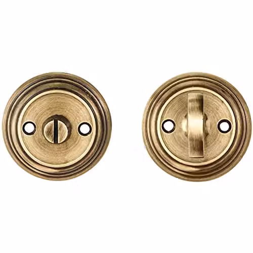 Loops Bathroom Thumbturn and Release Handle in Reeded Design, Antique Bronze, 55mm Diameter
