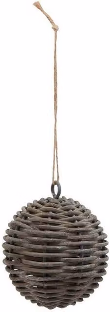 Lemon Pavilion The Noel Collection Brown Wicker Bauble W/D/H: 10 x 10 x 10 cm – 1