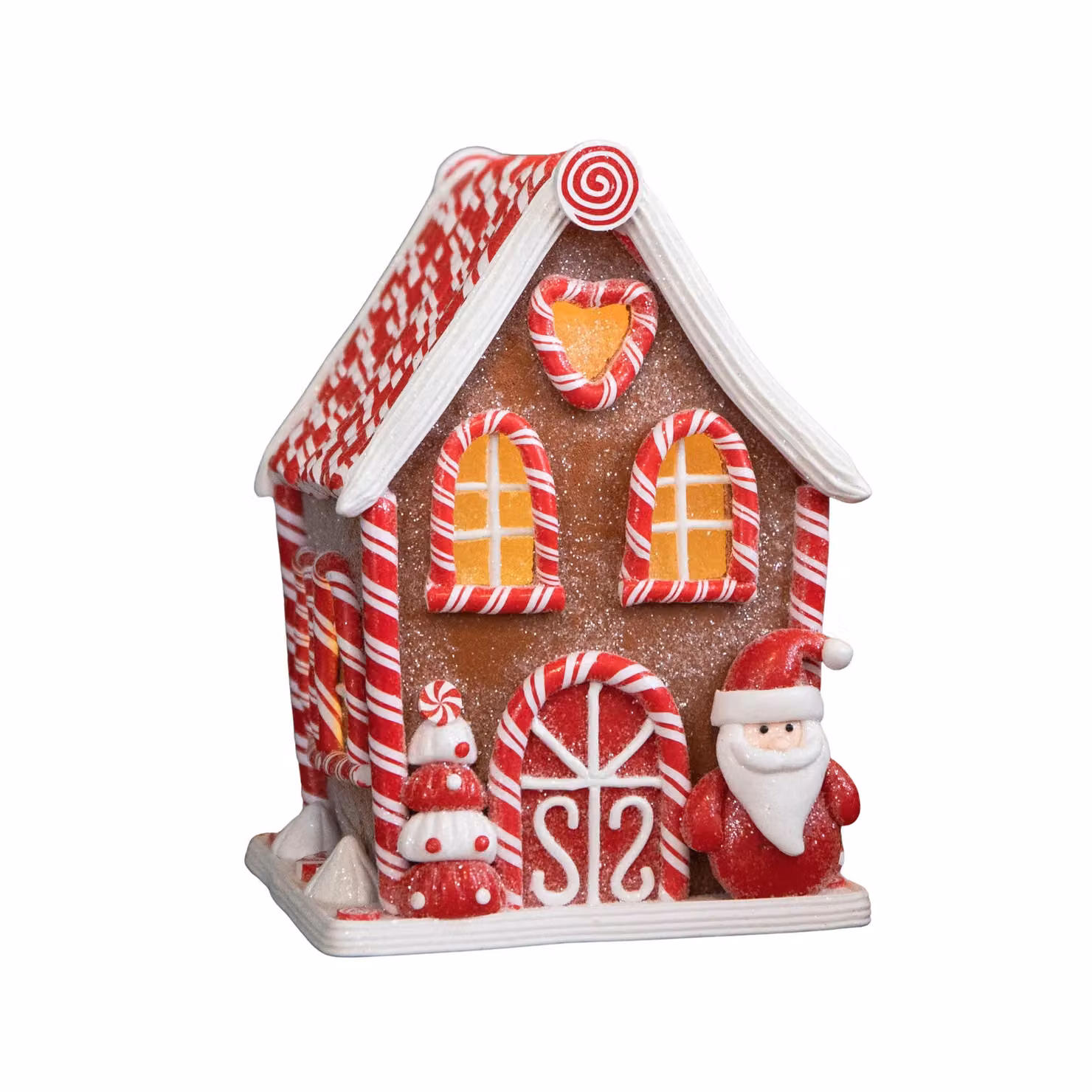 Samuel Alexander Multicolour LED Gingerbread Santa Candy Cabin Christmas Decoration, 20 cm – 4