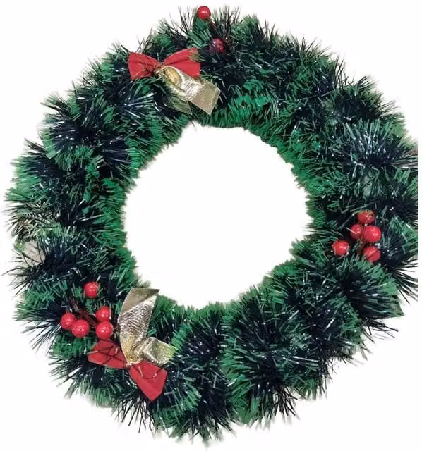 FLAVORA Christmas Wreath Green Decorated Spruce, W/D/H: 100 x 15 x 15 cm