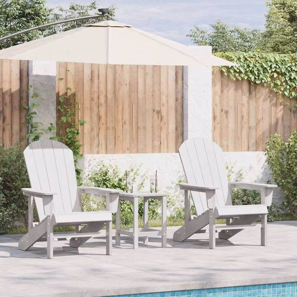 Berkfield Home Adirondack Chairs, 2 Piece Set, White, W/D/H: 74 x 82 x 90 cm – 2