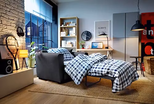 Abakus Direct Olly Single Linen Sofa Bed in Black – 5