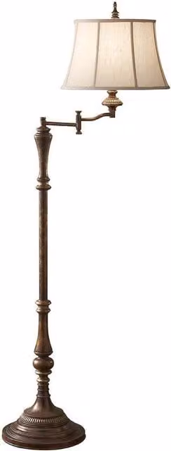 Netlighting Gibson 1 Light Floor Lamp in Antique Brown with E27 Socket