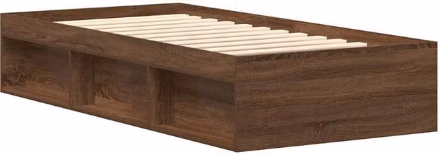 Berkfield Home Modern Single Bed Frame in Brown Oak and Pine, W/D/H: 90 x 190 cm