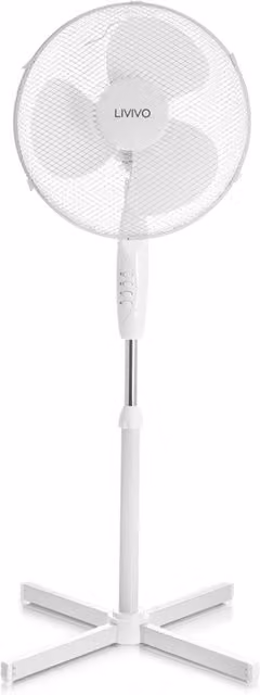 LIVIVO 16 inch White Oscillating Pedestal Fan