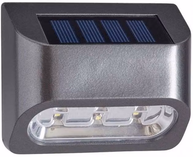 Smart Garden Solar Powered Grey LED Fence Light with Dusk Sensor