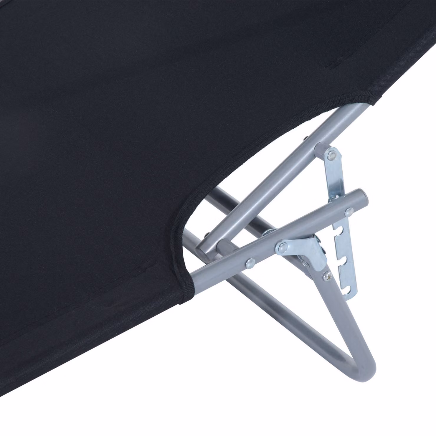 Outsunny Black Reclining Sun Lounger with Sun Canopy and Adjustable Headrest, W/D/H: 120 x 58 x 36 cm – 9