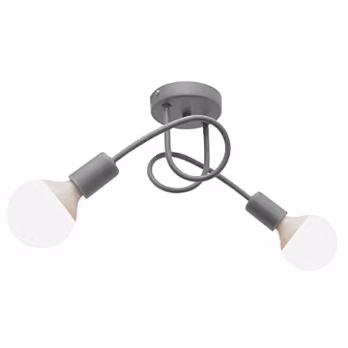 Netlighting Helam Oxford Multi Arm Semi Flush Ceiling Light, Grey, Diameter: 38 cm
