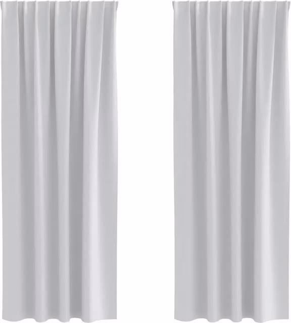 Berkfield Home Blackout Fabric Curtains, 2 Pack, Grey, H 245 x W 140 cm
