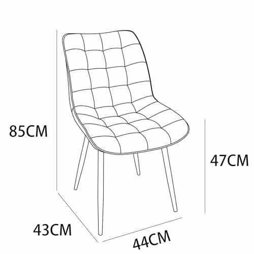 MCC Direct Alba Set of 2 Grey Suede Effect Dining Chairs with Metal Legs – 3