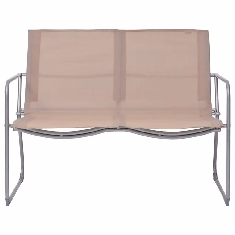 Berkfield Home 4 Piece Modern Garden Lounge Set with Powder Coated Steel Frame and Beige Fabric Cushions