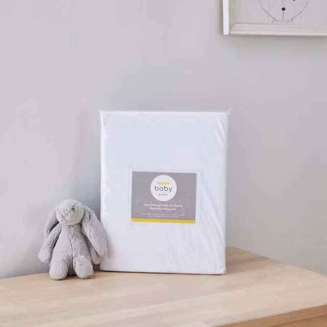 Martex Baby Anti Allergy Enclosed Zip Mattress Protector, White, Width: 140 cm