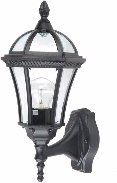 Netlighting Ledbury Black Outdoor Wall Lantern Light with Transparent Glass and E27 Socket, IP44 Rated
