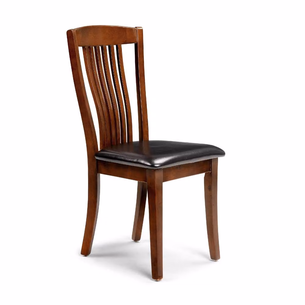Cheshire Norwick Premium Dining Chairs, Set of 2, Walnut Brown Synthetic Leather and Wood – 2