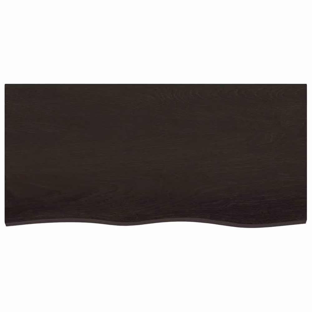 Berkfield Home Solid Wood Oak Table Top in Dark Grey, W: 100 cm, D: 50 cm – 3