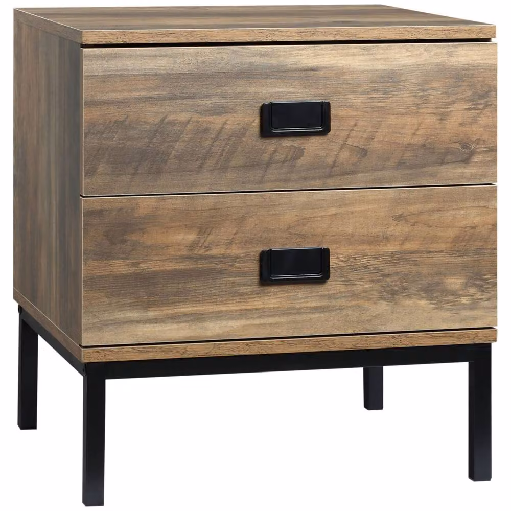 Wyld Haus Virado Bedside Table with 2 Drawers in Coffee Brown and Black – 2