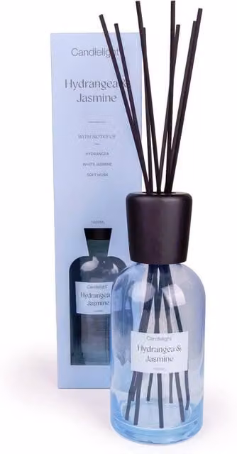Candlelight Reed Diffuser Hydrangea & Jasmine in Blue, 1000ml